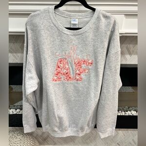 Embroidered Jolly AF Heathered Gray Holiday Christmas Santa Sweatshirt 2X